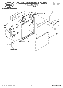 FRAME AND CONSOLE PARTS Diagram and Parts List for RUD4000SQ0  Roper Dishwasher