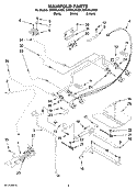 MANIFOLD PARTS Diagram and Parts List for GW399LXUB0  Whirlpool Range