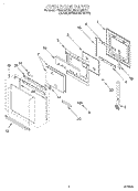 OVEN DOOR Diagram and Parts List for RBS275PDQ1  Whirlpool Wall Oven