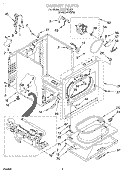 CABINET Diagram and Parts List for TGDS780JQ1  Estate Dryer