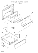 DOOR AND DRAWER Diagram and Parts List for WDE32202  Whirlpool Range
