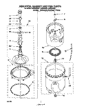 AGITATOR, BASKET AND TUB Diagram and Parts List for LSV8244BN0  Whirlpool Washer