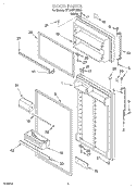 DOOR Diagram and Parts List for ET18HPXJW00  Whirlpool Refrigerator