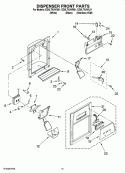 DISPENSER FRONT PARTS Diagram and Parts List for ED5LTAXVL01  Whirlpool Refrigerator