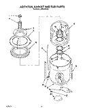 AGITATOR, BASKET AND TUB Diagram and Parts List for LMR4131AN0  Whirlpool Washer