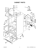 CABINET PARTS Diagram and Parts List for 5GI6FARAF001  Whirlpool Refrigerator