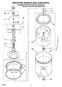 AGITATOR, BASKET AND TUB PARTS Diagram and Parts List for LSQ9010LG2  Whirlpool Washer