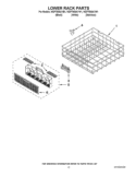 LOWER RACK PARTS Diagram and Parts List for WDF750SAYW1  Whirlpool Dishwasher