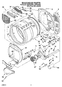 BULKHEAD PARTS Diagram and Parts List for LGQ8621PG0  Whirlpool Dryer