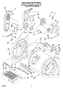BULKHEAD Diagram and Parts List for LGQ9557KT0  Whirlpool Dryer