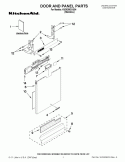 DOOR AND PANEL PARTS Diagram and Parts List for KUDE50CXSS4  KitchenAid Dishwasher