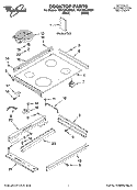 COOKTOP PARTS Diagram and Parts List for YGY398LXPB01  Whirlpool Range