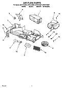 AIR FLOW PARTS Diagram and Parts List for MH9181XMB1  Whirlpool Microwave
