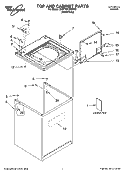TOP AND CABINET PARTS Diagram and Parts List for 3XWTW5705SW0  Whirlpool Washer