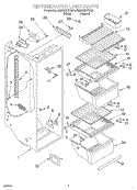 REFRIGERATOR LINER Diagram and Parts List for 8ED20ZKXFW04  Whirlpool Refrigerator