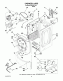 CABINET PARTS Diagram and Parts List for WED9500TW3  Whirlpool Dryer