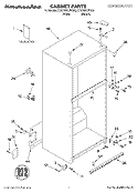 CABINET, LITERATURE Diagram and Parts List for KTRP22KJBT00  KitchenAid Refrigerator