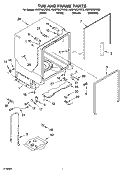 TUB AND FRAME PARTS Diagram and Parts List for KUDP02CRBS2  KitchenAid Dishwasher