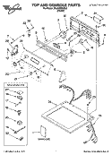 TOP AND CONSOLE PARTS Diagram and Parts List for 3RLEC8600SL0  Whirlpool Dryer