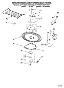 MAGNETRON AND TURNTABLE PARTS Diagram and Parts List for MH9181XMB1  Whirlpool Microwave