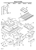 SHELF Diagram and Parts List for KTRA19ELWH01  KitchenAid Refrigerator