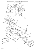 MOTOR AND ICE CONTAINER Diagram and Parts List for 3XARG488G01  Whirlpool Refrigerator