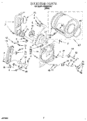 BULKHEAD Diagram and Parts List for LGN3634DW1  Whirlpool Dryer