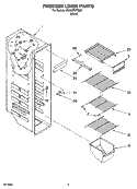 FREEZER LINER PARTS Diagram and Parts List for CS25CFXTQ00  Crosley Refrigerator