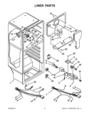 LINER PARTS Diagram and Parts List for W8TXNWMBQ00  Whirlpool Refrigerator