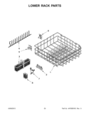 LOWER RACK PARTS Diagram and Parts List for KUDS35FXSS9  KitchenAid Dishwasher