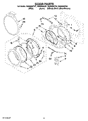 DOOR PARTS, OPTIONAL PARTS (NOT INCLUDED) Diagram and Parts List for WGD9600TB1  Whirlpool Dryer