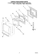 UPPER OVEN DOOR Diagram and Parts List for RBD245PDS12  Whirlpool Wall Oven