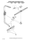 UPPER WASH AND RINSE PARTS Diagram and Parts List for KUDE40FXSS5  KitchenAid Dishwasher