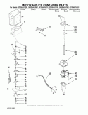 MOTOR AND ICE CONTAINER PARTS Diagram and Parts List for GC3SHAXVS01  Whirlpool Refrigerator
