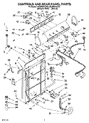 CONTROLS AND REAR PANEL PARTS Diagram and Parts List for 4PLBR8543JQ3  Whirlpool Washer