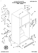 CABINET Diagram and Parts List for 3ET19DKXDW00  Whirlpool Refrigerator