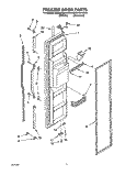 FREEZER DOOR Diagram and Parts List for KSRS25QAAL10  KitchenAid Refrigerator