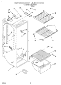REFRIGERATOR LINER Diagram and Parts List for 3XARG478F00  Whirlpool Refrigerator