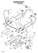 MANIFOLD PARTS Diagram and Parts List for SF272LXTD0  Whirlpool Range