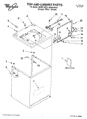 TOP AND CABINET, LITERATURE Diagram and Parts List for GSQ9612KQ2  Whirlpool Washer
