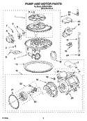 PUMP AND MOTOR PARTS Diagram and Parts List for KUDL01ILBS2  KitchenAid Dishwasher