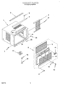 CABINET Diagram and Parts List for CAH8WR00  Crosley Air Conditioner