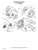 BULKHEAD PARTS Diagram and Parts List for RED4640YQ0  Roper Dryer