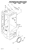 REFRIGERATOR LINER Diagram and Parts List for GD2SHAXKT01  Whirlpool Refrigerator
