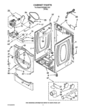 CABINET PARTS Diagram and Parts List for WGD9051YW0  Whirlpool Dryer