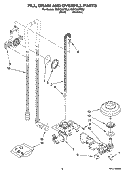 FILL, DRAIN AND OVERFILL PARTS Diagram and Parts List for KUDC03ITBS2  KitchenAid Dishwasher