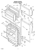 DOOR PARTS Diagram and Parts List for RT14BKXKQ03  Roper Refrigerator