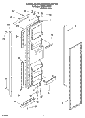 FREEZER DOOR PARTS Diagram and Parts List for GD5PHAXMS10  Whirlpool Refrigerator