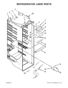 Refrigerator Liner Parts Diagram and Parts List for WRS586FLDM00  Whirlpool Refrigerator