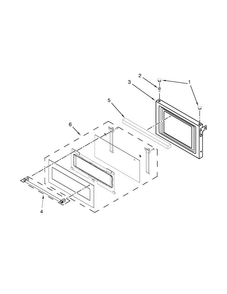 Microwave Door Parts Diagram and Parts List for KOCE500EBL00  KitchenAid Microwave